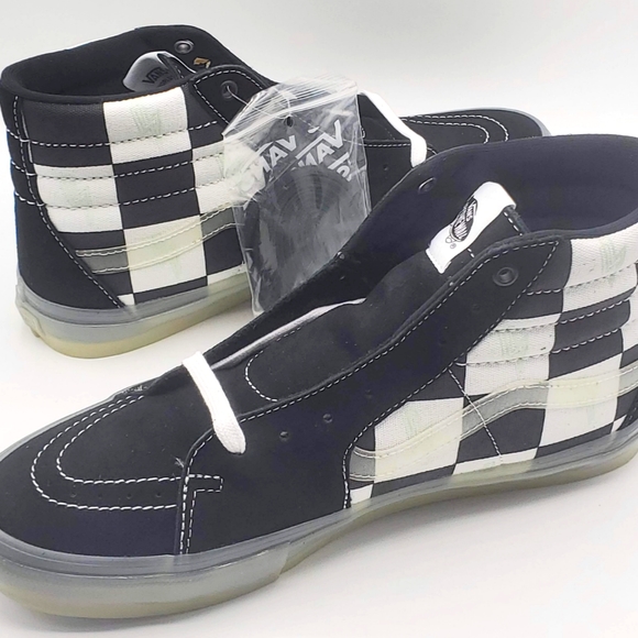 Vans Skate Sk8-Hi Glow-In-The-Dark Skate Shoes☆Men's Size 10.5 - Picture 3 of 11